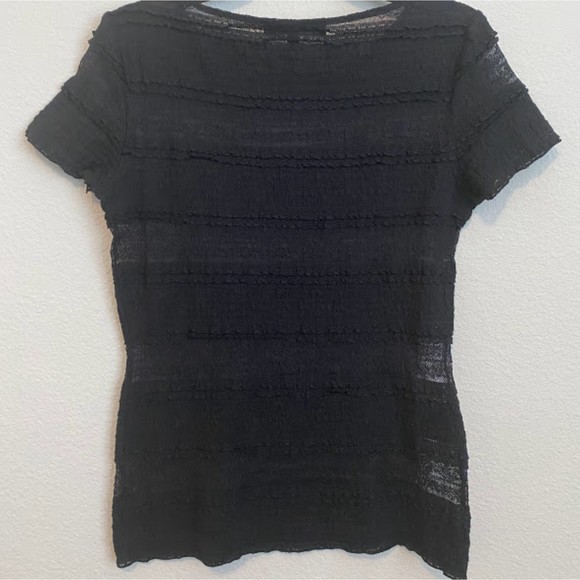 BCBGMaxAzria Lace Sheer Striped Top M - Picture 3 of 5